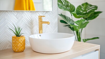 Fototapeta premium Contemporary bathroom decor a showcase of minimalist home interior design aesthetics