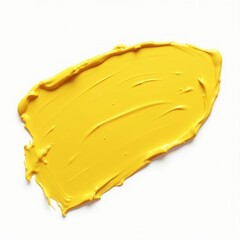 Yellow Stroke Of Paint Isolated On White Background