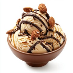 Smooth dulce de leche ice cream with caramel
