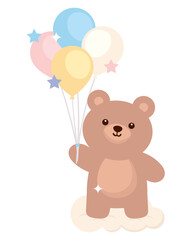 baby shower bear with balloons