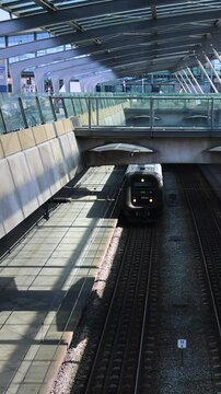 Copenhagen International Kastrup Airport railway train station near Terminal 3 connecting airport and City center.