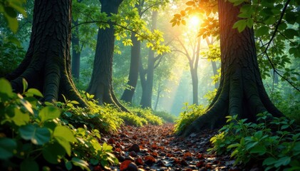 Forest foliage in a natural cycle of growth and decay , forest, branch, foliage