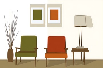 Fototapeta premium Stylish Minimalist Living Room Design