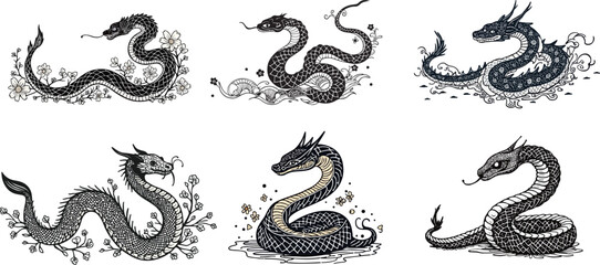 Obraz premium Artistic Dragon Illustrations