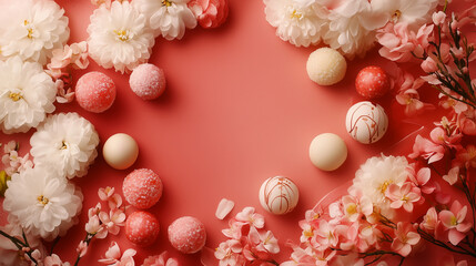 Obraz premium Spring Flowers Background in Japanese Style
