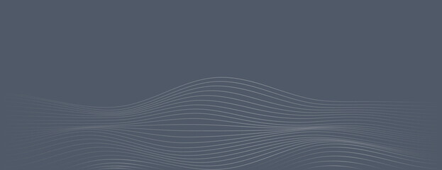 Blue vector background with wavy lines. Blue vector background texture with sleek and modern graphic. Minimal blue vector background with wavy lines in digital wave style. Technology background.