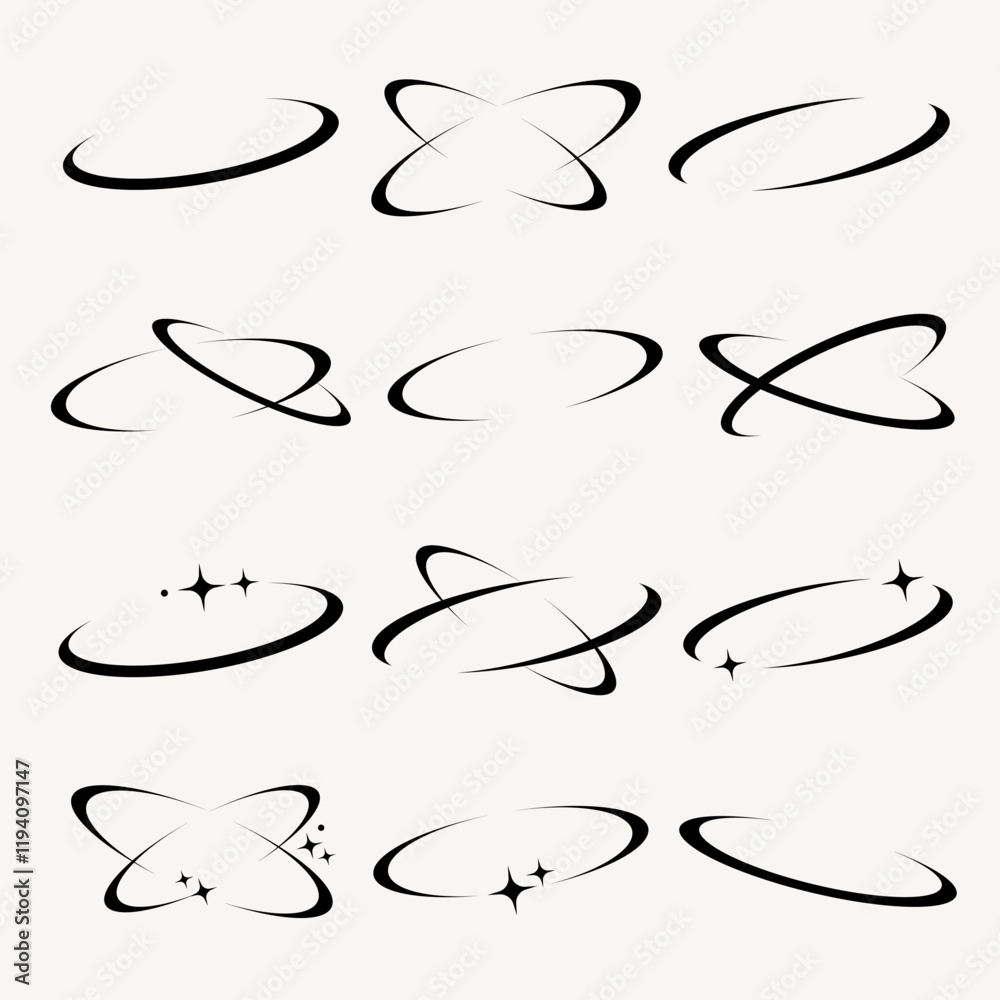 Poster abstract dynamic swoosh element set vector. various set of abstract dynamic swoosh element in variou