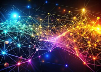 Obraz premium Minimalist Abstract Digital Data Flow: Lines and Nodes