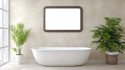 Relaxing spa bathroom design with plants cozy atmosphere modern aesthetics