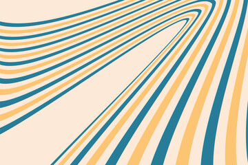 Visually stimulating graphic showing curved stripes in vibrant blue and yellow tones on a neutral beige background, perfect for artistic designs, presentations, and modern graphical elements