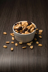 Bowl of Peanuts and Raisins Healthy Snack