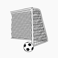 Soccer ball & goal hand drawn illustration vector © Rawpixel.com