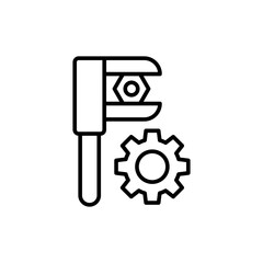 Manufacture tool outline icons, minimalist vector illustration ,simple transparent graphic element .Isolated on white background