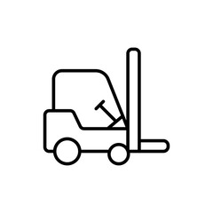 Forklift outline icons, minimalist vector illustration ,simple transparent graphic element .Isolated on white background