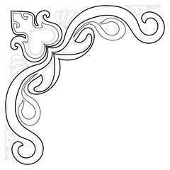 Vintage black line corner, classic corner, decorative graphic element design