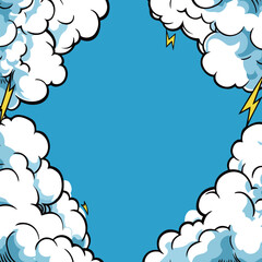Comic Style Thunderstorm Background