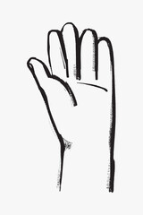 Raised hand gesture doodle illustration vector