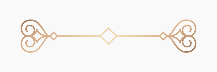 Gold flourish divider collage element vector