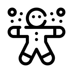 Gingerbread Man line icon