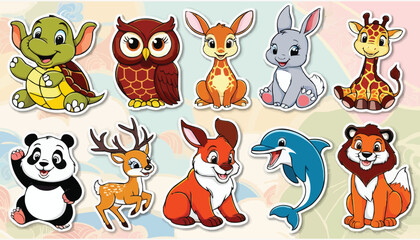 Fototapeta premium Cartoon christmas cats. Cute cat wear xmas costumes, play with garland and toys, sitting in present box.
