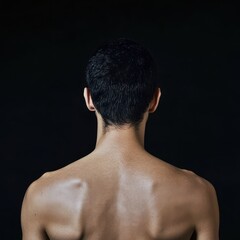 Naklejka premium human back side view no face