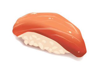 Sushi salmon realistic on white background for decoration