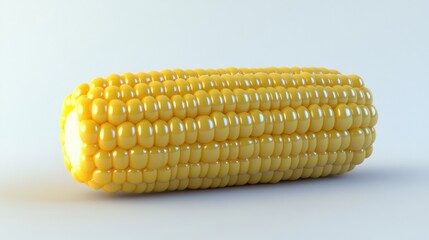 Realistic 3D Render of Fresh Yellow Corn with Smooth Texture