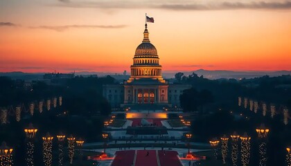 Fototapeta premium California State Capitol Building Sunset View