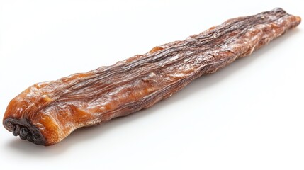 Dried Fish Strip Isolated on White Background for Culinary Use