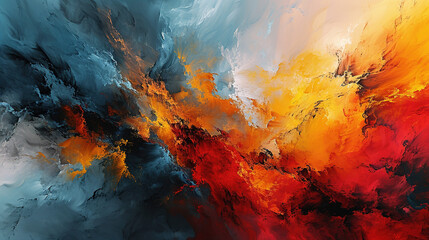 Abstract Art Of Wavy Golden And Blue Liquid Art Background