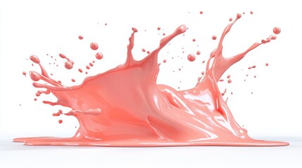 Splash of Pink Paint on White Background Captured in Motion