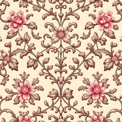 Fototapeta premium seamless pattern with flowers