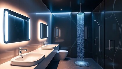 Modern Bathroom Featuring a Sleek Rainfall Shower Design