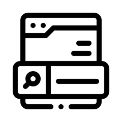 Search Bar on a Website Page line icon