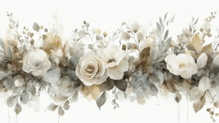 Delicate Floral Arrangement in Soft Beige and White Tones