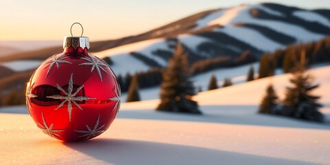 christmas decoration on the snow