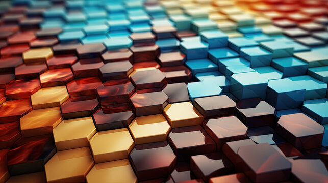 Colorful Abstract Background With Squares And Angled Lines