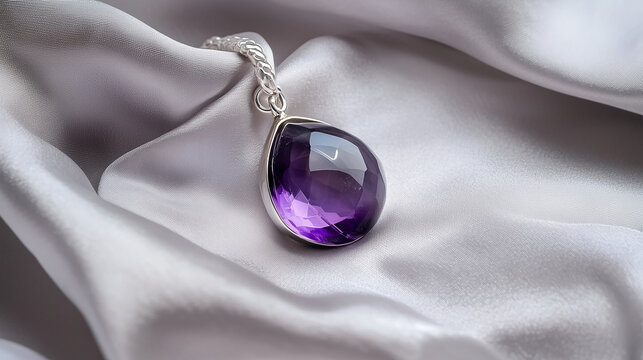 Beautiful amethyst necklace background