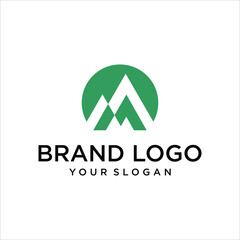 abstract mountain company logo vector