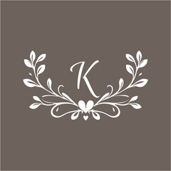 Elegant logos, Wedding monograms, hand drawn elegant, delicate collection,leter K