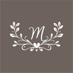 Elegant logos, Wedding monograms, hand drawn elegant, delicate collection,leter M