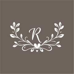 Elegant logos, Wedding monograms, hand drawn elegant, delicate collection,leter R
