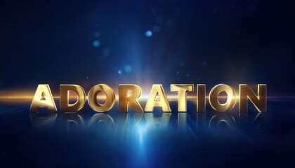 Golden Letters Spelling 'Adoration' on Blurred Background