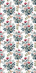 Seamless pattern flowers leaf