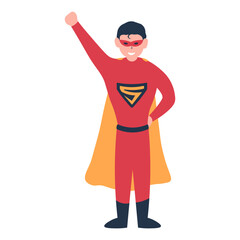 Male Superhero Illustration with Cartoon Style. Isolated Vector Character