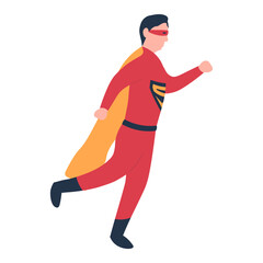 Male Superhero Illustration with Cartoon Style. Isolated Vector Character
