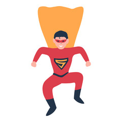 Male Superhero Illustration with Cartoon Style. Isolated Vector Character