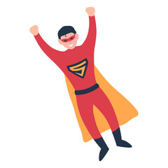 Male Superhero Illustration with Cartoon Style. Isolated Vector Character