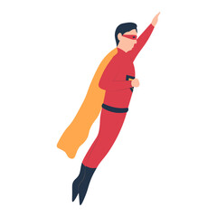 Male Superhero Illustration with Cartoon Style. Isolated Vector Character
