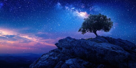 Deep sleep benefits in serene landscape night sky nature view